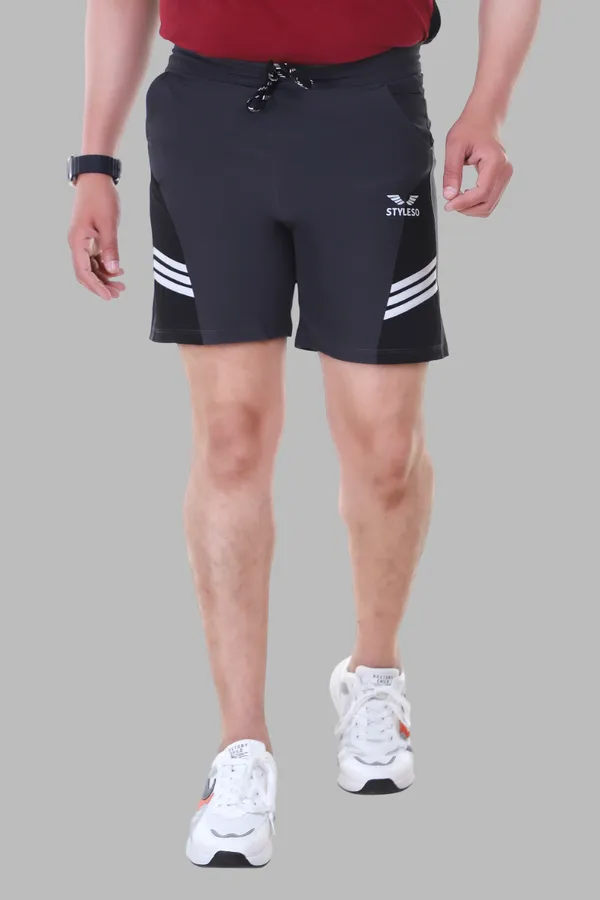 Grey_Silk_Blend_Solid_Basic_Shorts_For_Men