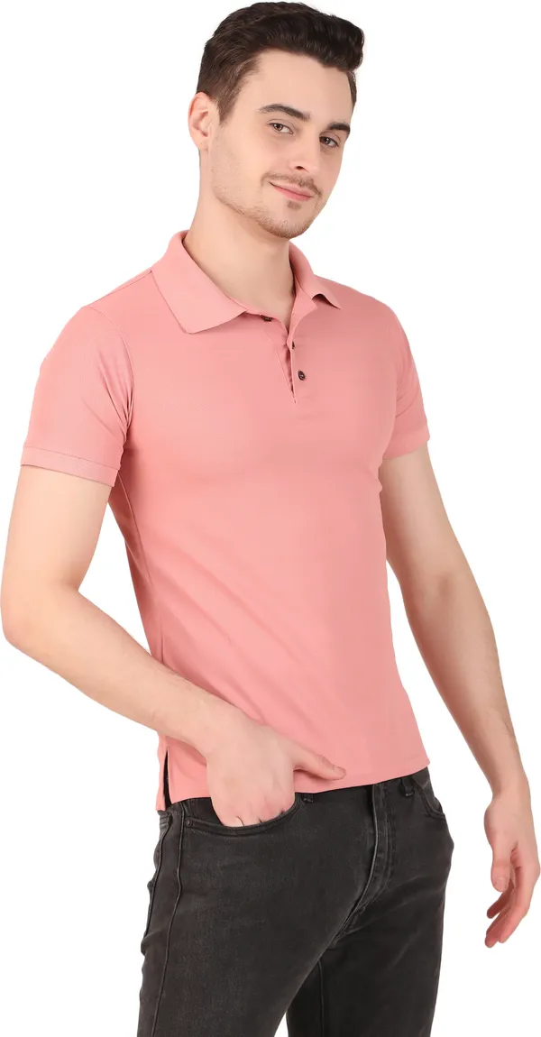 Pink_Polyester_Solid_Polo_Neck_Pink_T-Shirt_For_Men