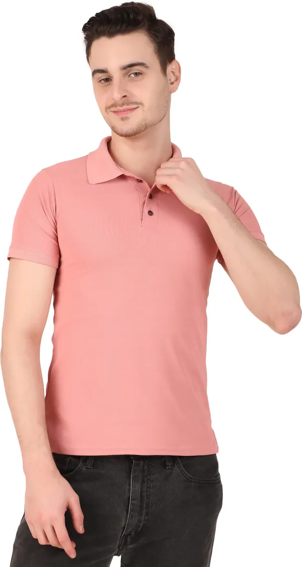 Pink_Polyester_Solid_Polo_Neck_Pink_T-Shirt_For_Men