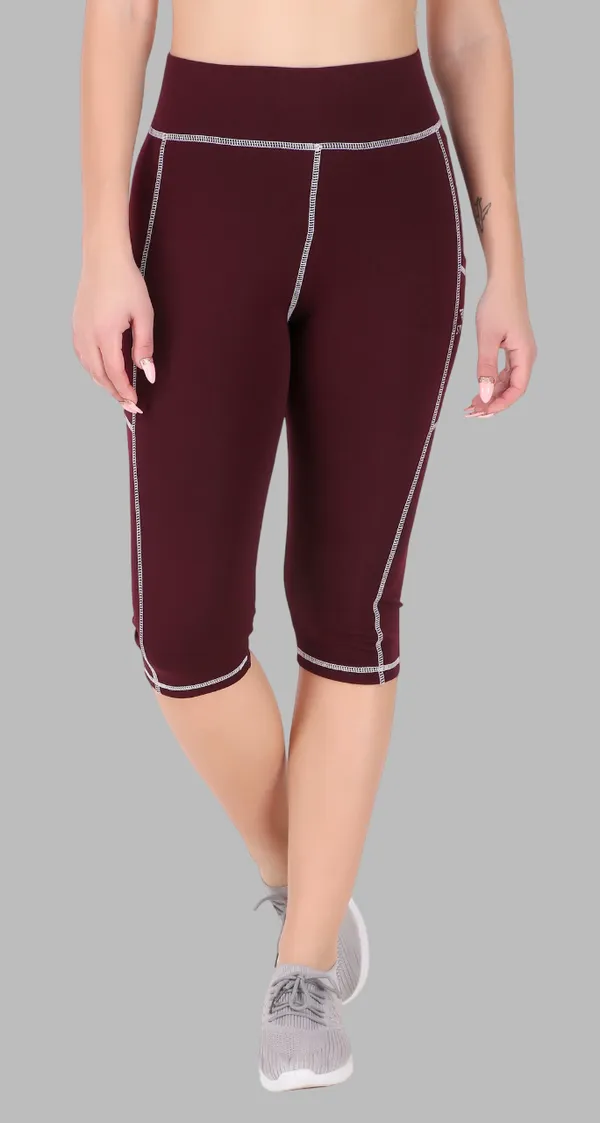 Maroon_Lycra_Blend_Capri_For_Women