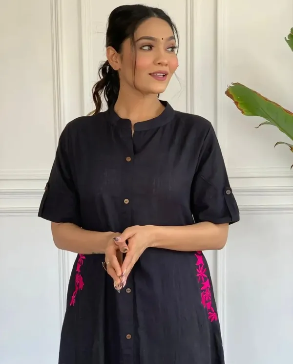 Black_Cotton_Embroidered_Kurta_Palazzo_Set_For_Women