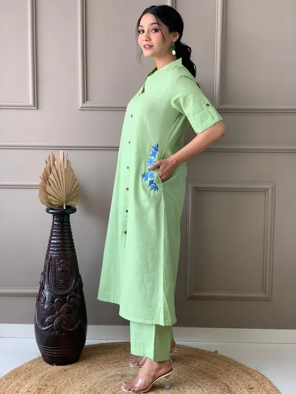 Light_Green_Cotton_Embroidered_Kurta_Palazzo_Set_For_Women