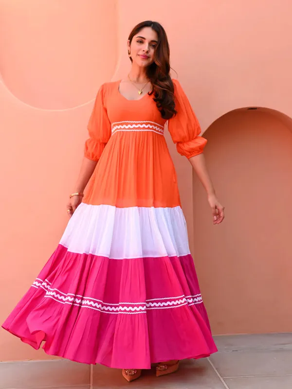 Multicolor_Cotton_Trio_Tone_Dress_For_Women