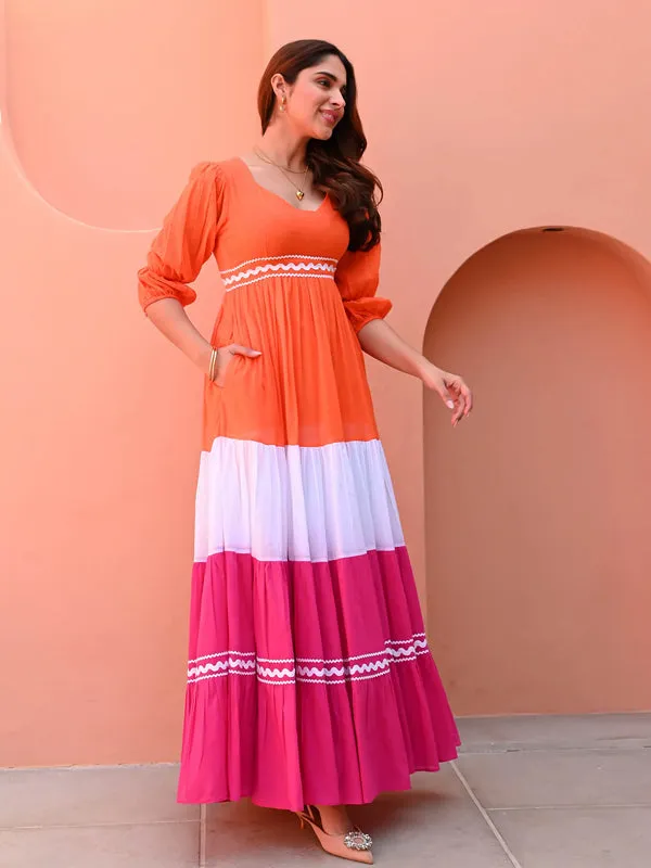 Multicolor_Cotton_Trio_Tone_Dress_For_Women