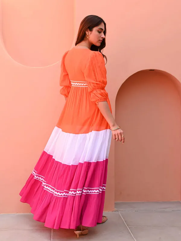 Multicolor_Cotton_Trio_Tone_Dress_For_Women