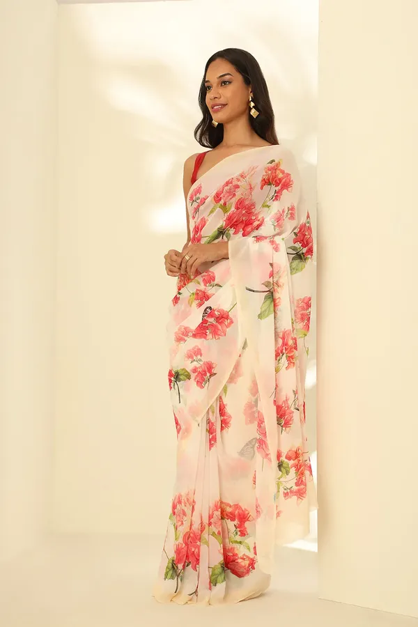 Off_White_Georgette_Digital_Print_Saree_With_Unstitched_Blouse_Piece