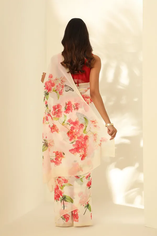 Off_White_Georgette_Digital_Print_Saree_With_Unstitched_Blouse_Piece