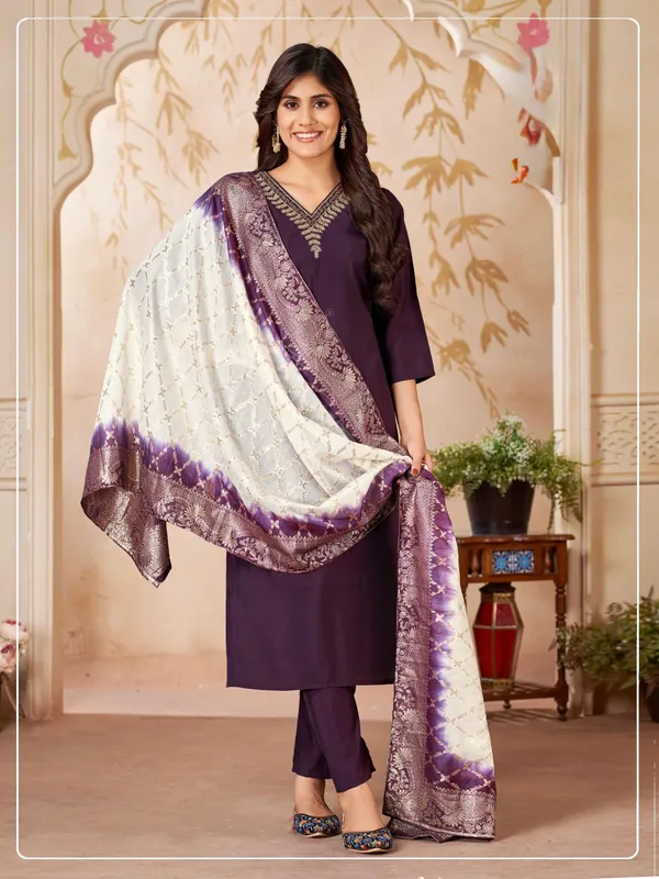 Dual_Color_1-Minute_Ready_To_Wear_Georgette_Saree_With_Blouse_Piece