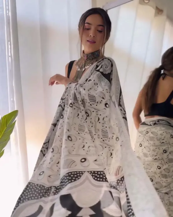 Grey_Color_1-Minute_Ready_To_Wear_Georgette_Saree_With_Blouse_Piece
