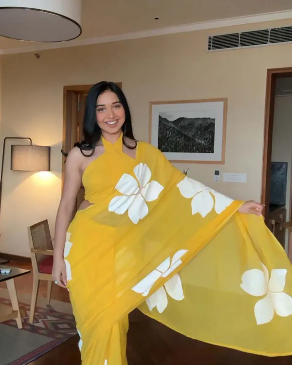 One_Minute_Ready_To_Wear_Yellow_Blossom_Pure_Soft_Georgette_Silk_Saree