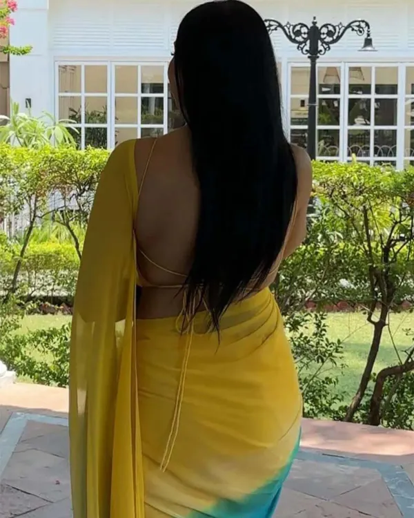 Yellow_And_Blue_Colour_1-Minute_Ready_To_Wear_Georgette_Saree_With_Blouse_Piece