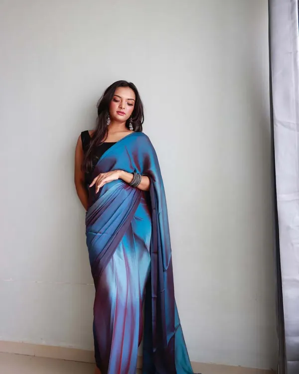 Blooming_1-Minute_Ready_To_Wear_Blue_Georgette_Saree_With_Blouse_Piece