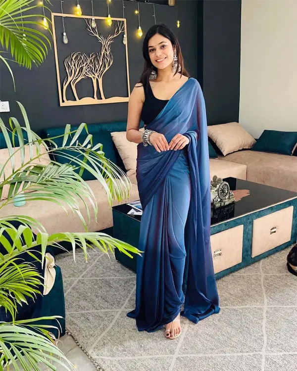 Blooming_1-Minute_Ready_To_Wear_Blue_Georgette_Saree_With_Blouse_Piece
