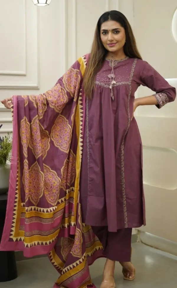 Light_brown_soft_georgette_ready_to_wear_with_printed_work