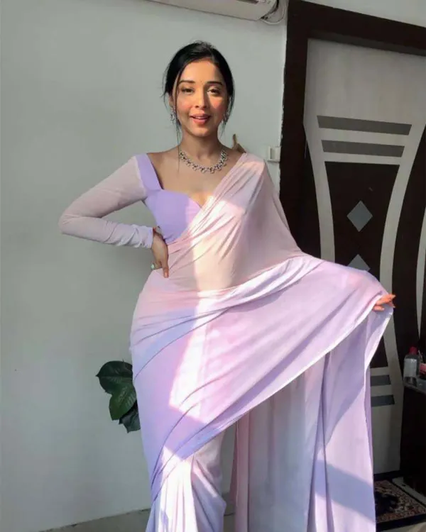 Glamorous_1-Minute_Ready_To_Wear_Lavender_And_Pink_Georgette_Saree