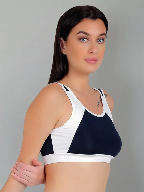 NavyWhite_Dry_Fit_Athleisure_Padded_Crop_Top_Full_Coverage_Medium_Impact_with_Antimicrobial_&_Sweat_Wicking_Longline_Active_Energy_Sports_Bra_for_Womens