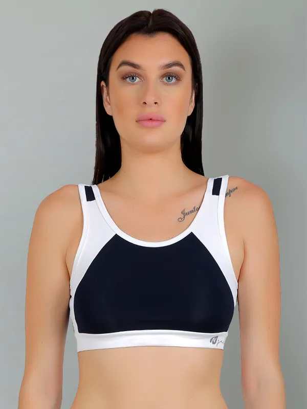 NavyWhite_Dry_Fit_Athleisure_Padded_Crop_Top_Full_Coverage_Medium_Impact_with_Antimicrobial_&_Sweat_Wicking_Longline_Active_Energy_Sports_Bra_for_Womens