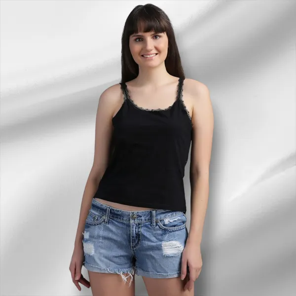 Black_Cotton_Round_Neck_Comfortable_Regular_Fit_Everyday_Wear_Camisole_Slip_For_Women_&_Girls