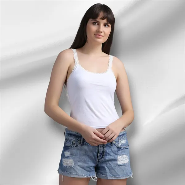 White_Cotton_Round_Neck_Comfortable_Regular_Fit_Everyday_Wear_Camisole_Slip_For_Women_&_Girls