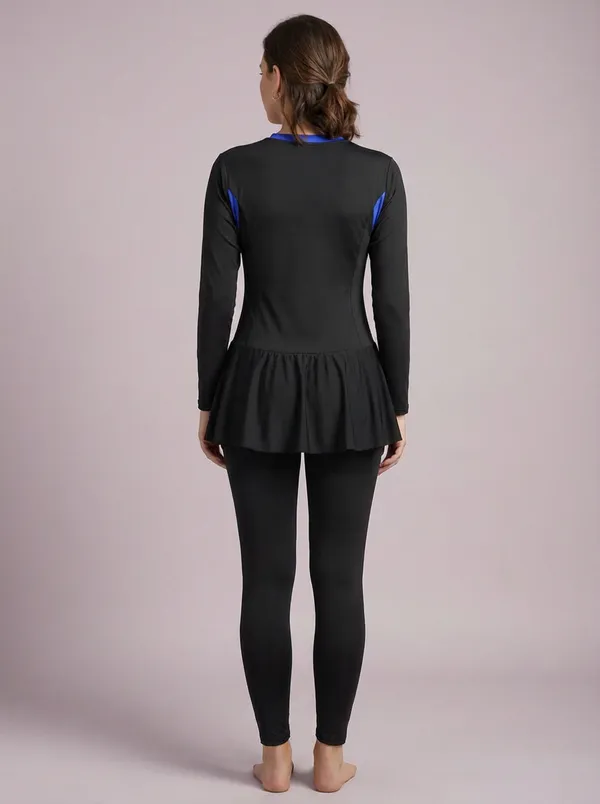 BlackRoyal_Front_Zipper_Full_Coverage_Padded_Bodysuit_One_Piece_Swimwear_For_Women_&_Girls
