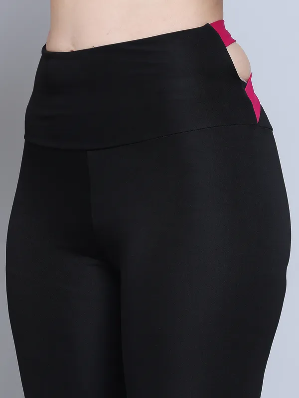 BlackMagenta_Athleisure_Dry_Fit_Activewear_Workout_Gym_Fitness_Yoga_Exercise_Legging_Pant_Color_Block_Tight_for_Women