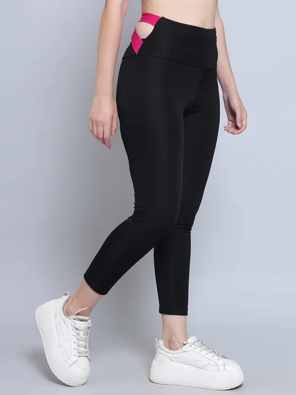 BlackMagenta_Athleisure_Dry_Fit_Activewear_Workout_Gym_Fitness_Yoga_Exercise_Legging_Pant_Color_Block_Tight_for_Women