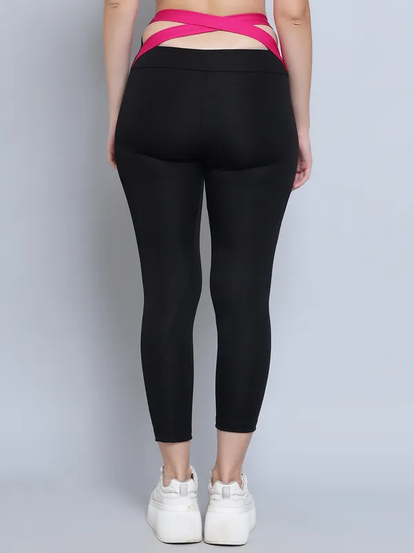 BlackMagenta_Athleisure_Dry_Fit_Activewear_Workout_Gym_Fitness_Yoga_Exercise_Legging_Pant_Color_Block_Tight_for_Women