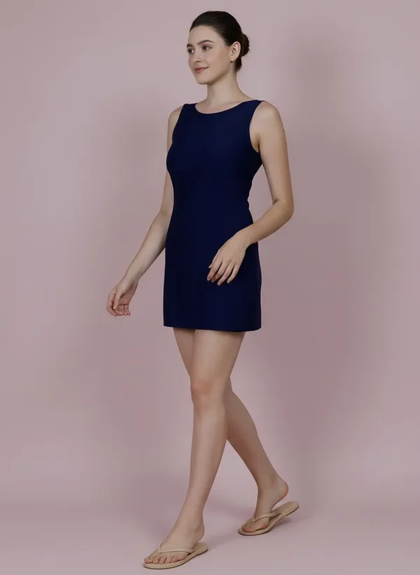 Navy_A_Line_Mesh_Sweetheart_Neck_One_Piece_Swimdress_For_Women_&_Girls