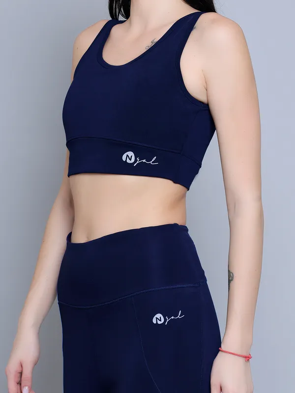 NavyBlue_Solid_Activewear_Workout_Yoga_Gym_Tights_&_Crop_Top_Sports_Bra_Set_Fitness_Yoga_Exercise_Solid_Co-ords_Sets
