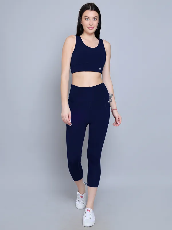NavyBlue_Solid_Activewear_Workout_Yoga_Gym_Tights_&_Crop_Top_Sports_Bra_Set_Fitness_Yoga_Exercise_Solid_Co-ords_Sets