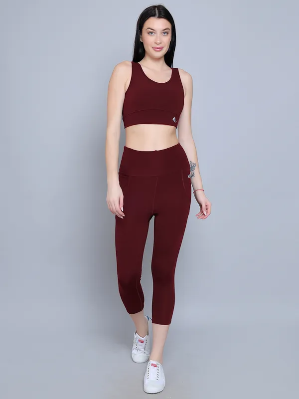 Wine_Solid_Activewear_Workout_Yoga_Gym_Tights_&_Crop_Top_Sports_Bra_Set_Fitness_Yoga_Exercise_Solid_Co-ords_Sets