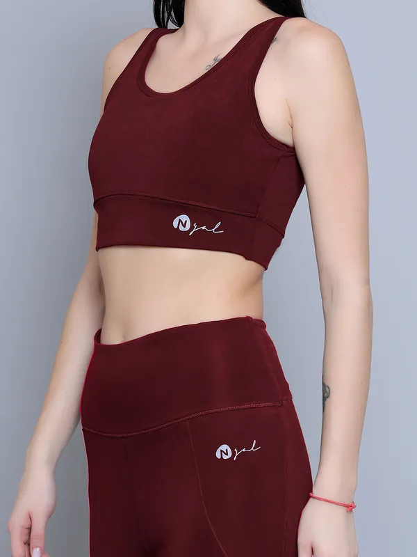 Wine_Solid_Activewear_Workout_Yoga_Gym_Tights_&_Crop_Top_Sports_Bra_Set_Fitness_Yoga_Exercise_Solid_Co-ords_Sets