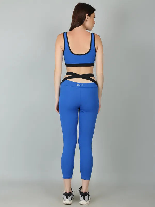 RoyalBlack_Activewear_Workout_Yoga_Gym_Tights_&_Crop_Top_Sports_Bra_Set/Fitness_Yoga_Exercise_Color_Blocked_Co-ords_Sets