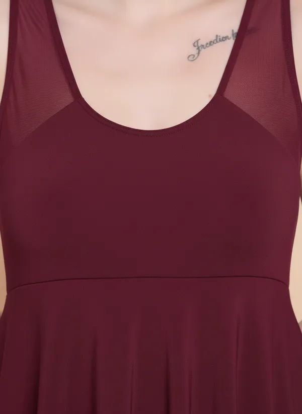 Wine_Padded_One_Piece_Swim_Dress_For_Women_&_Girls