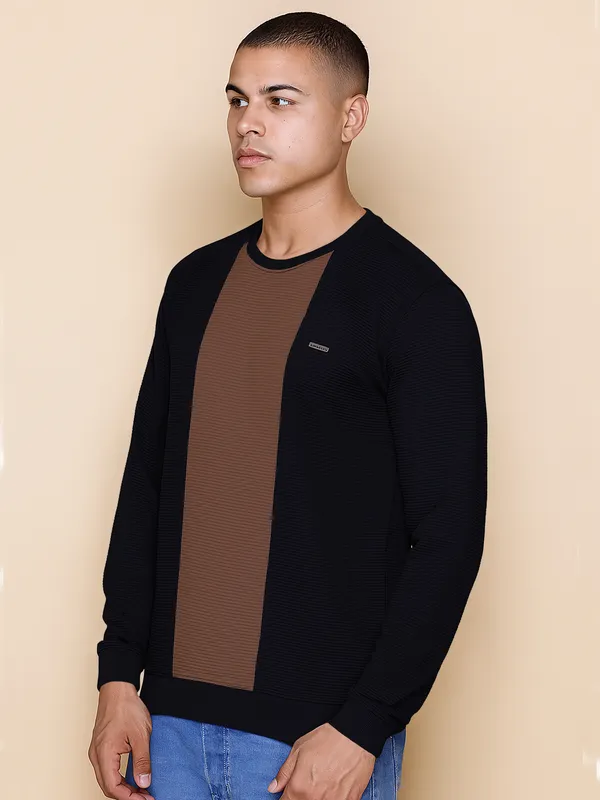 Black_Cotton_Blend_Printed_Full_Sleeve_Round_Neck_Sweatshirt_For_Men