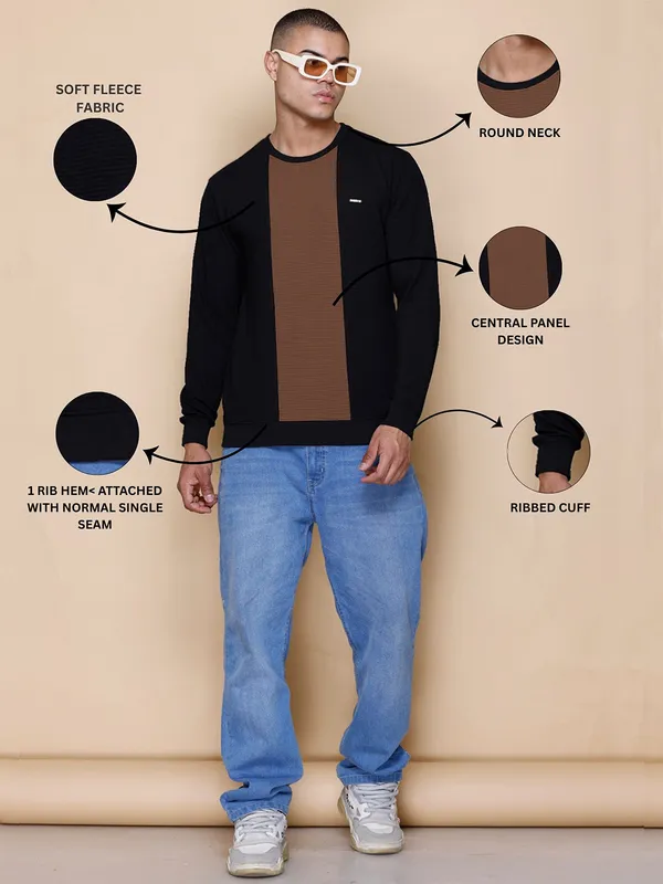 Black_Cotton_Blend_Printed_Full_Sleeve_Round_Neck_Sweatshirt_For_Men