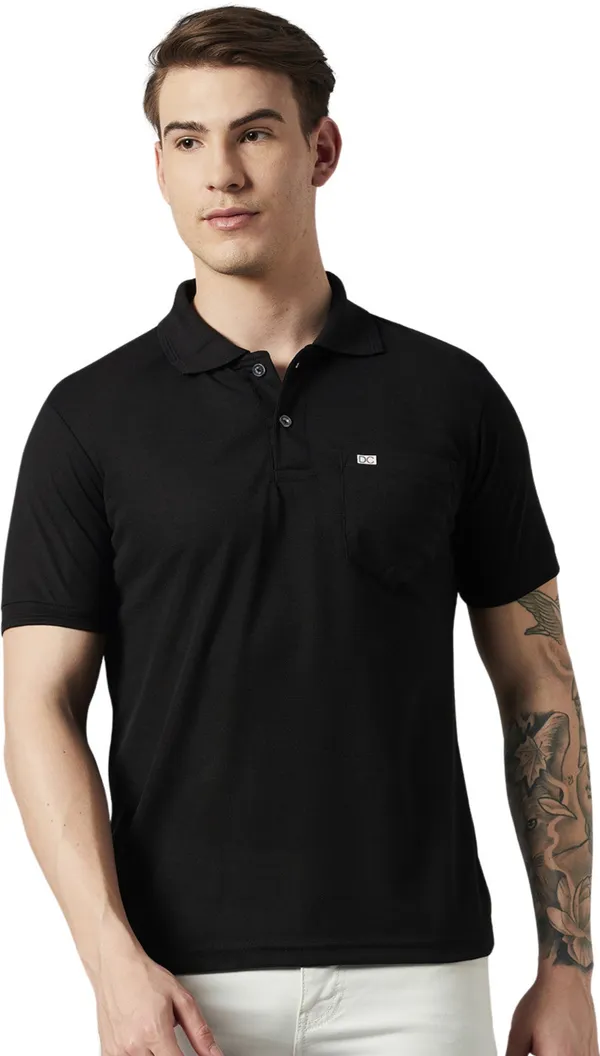 Black_Cotton_Blend_Solid_T-Shirt_For_Men
