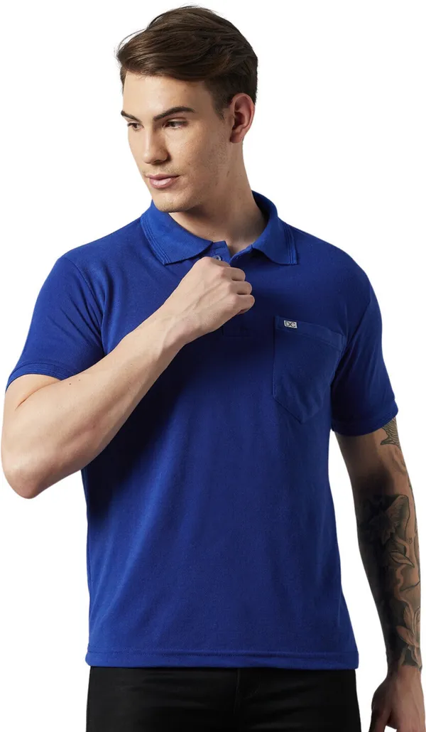 Blue_Cotton_Blend_Solid_T-Shirt_For_Men