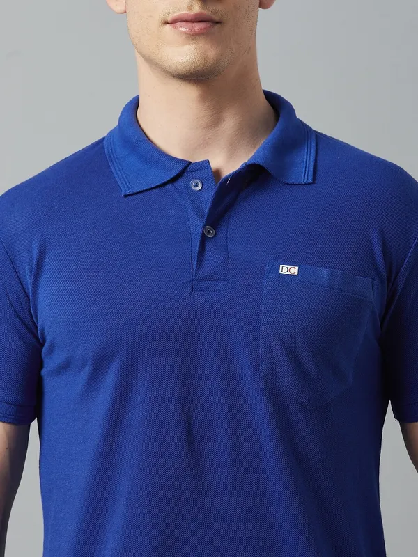 Blue_Cotton_Blend_Solid_T-Shirt_For_Men