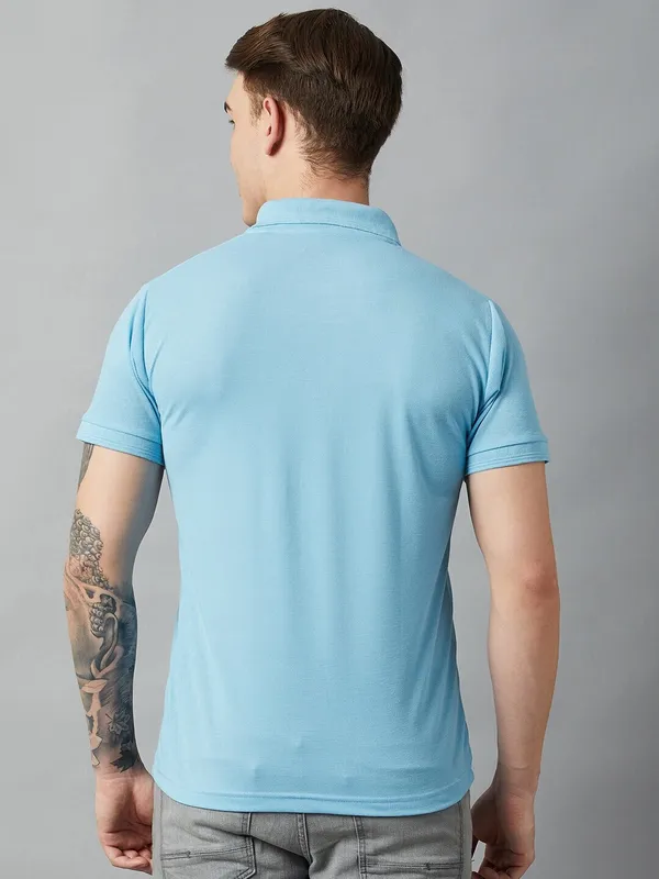 Light_Blue_Cotton_Blend_Solid_T-Shirt_For_Men