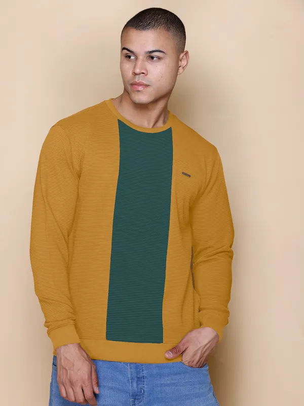 Yellow_Cotton_Blend_Printed_Full_Sleeve_Round_Neck_Sweatshirt_For_Men