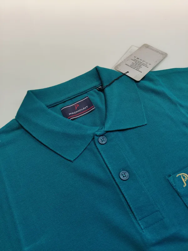 Green_Cotton_Blend_Solid_T-Shirt_For_Men
