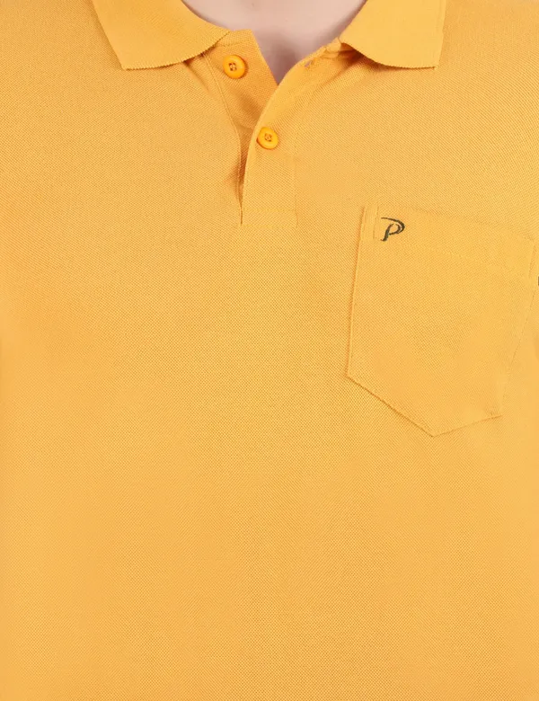 Yellow_Cotton_Blend_Solid_T-Shirt_For_Men