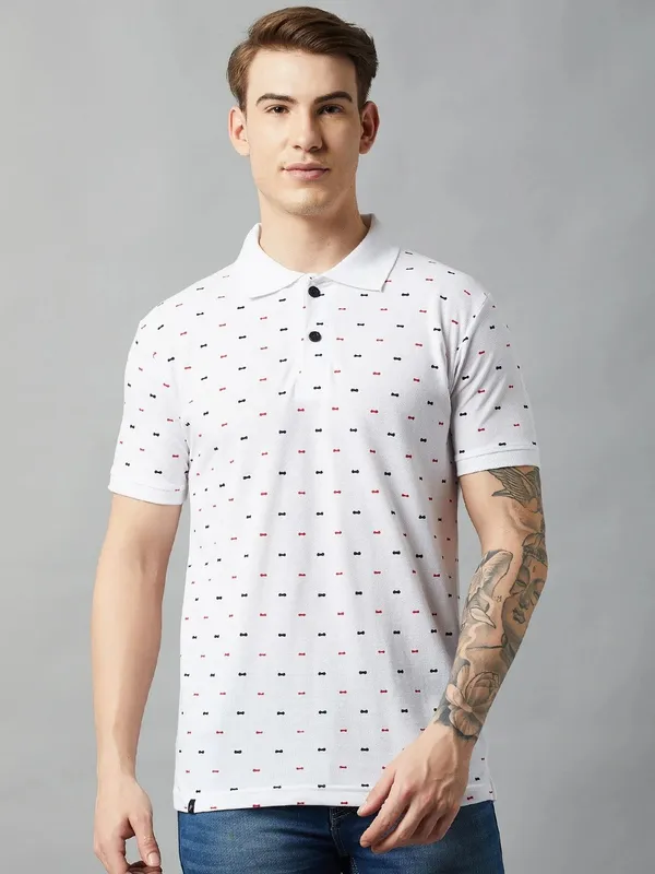 White_Cotton_Blend_Printed_T-Shirt_For_Men