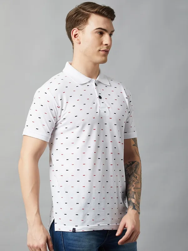 White_Cotton_Blend_Printed_T-Shirt_For_Men