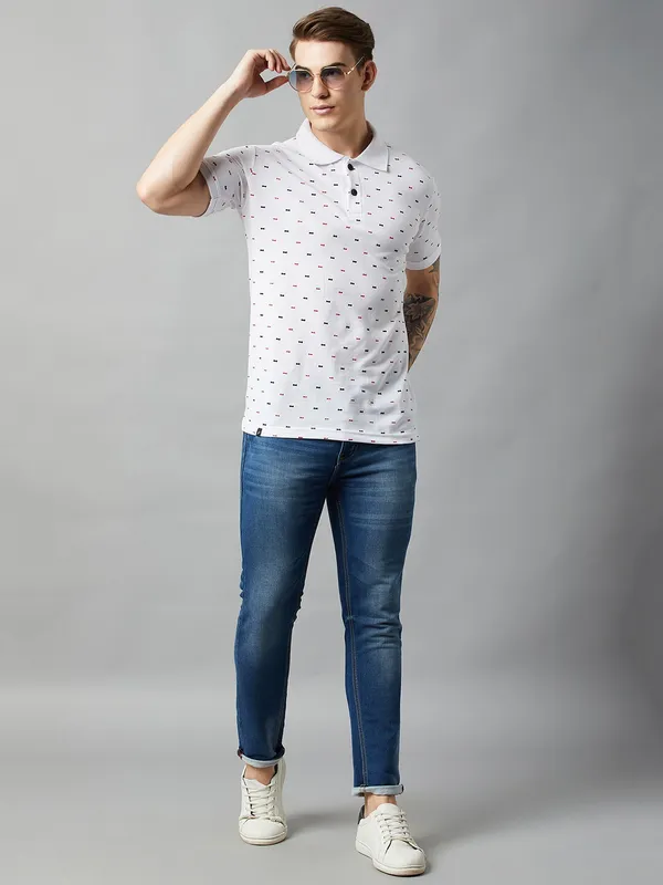 White_Cotton_Blend_Printed_T-Shirt_For_Men