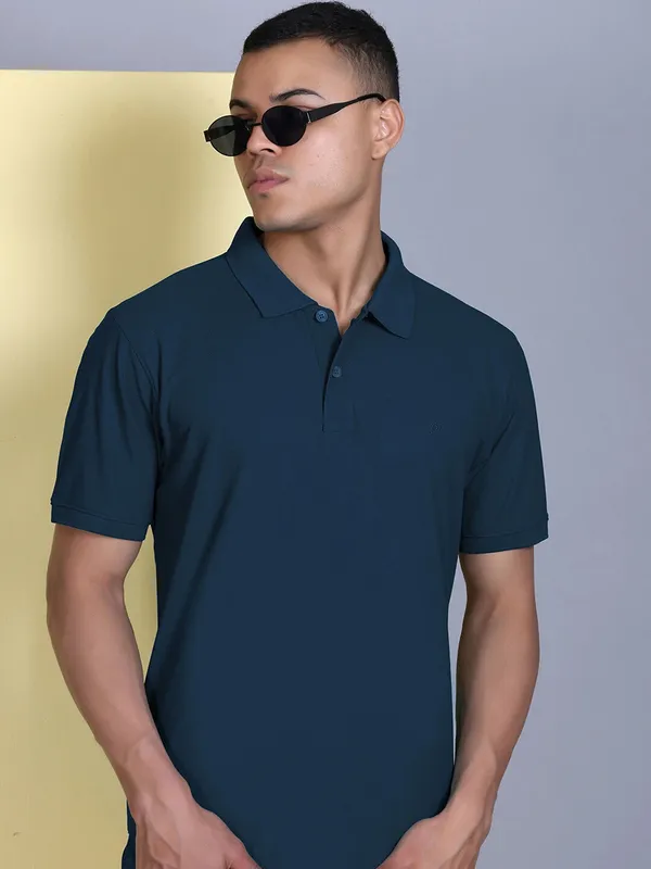 Navy_Blue_Polyester_Solid_T-Shirt_For_Men