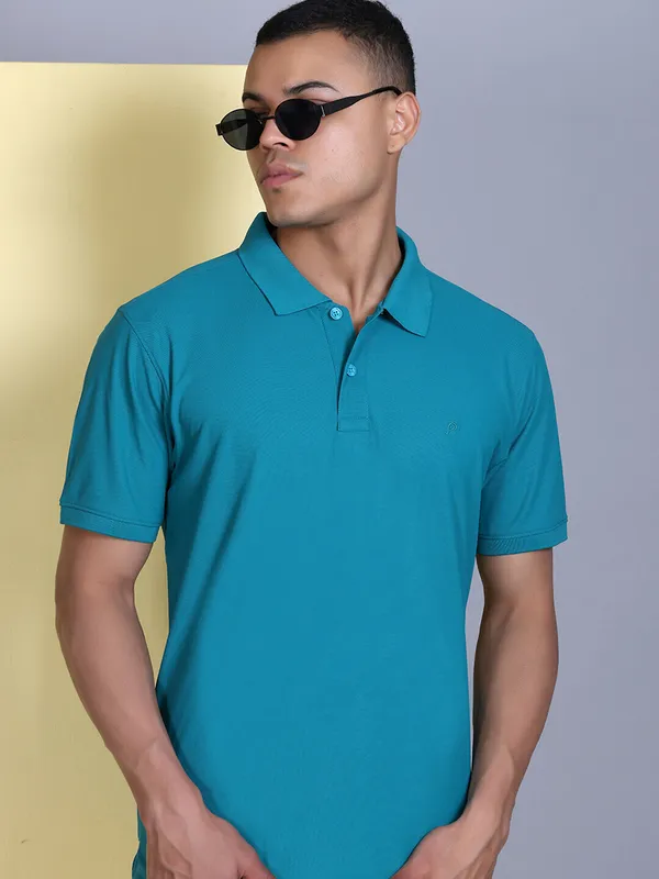Dark_Blue_Polyester_Solid_T-Shirt_For_Men