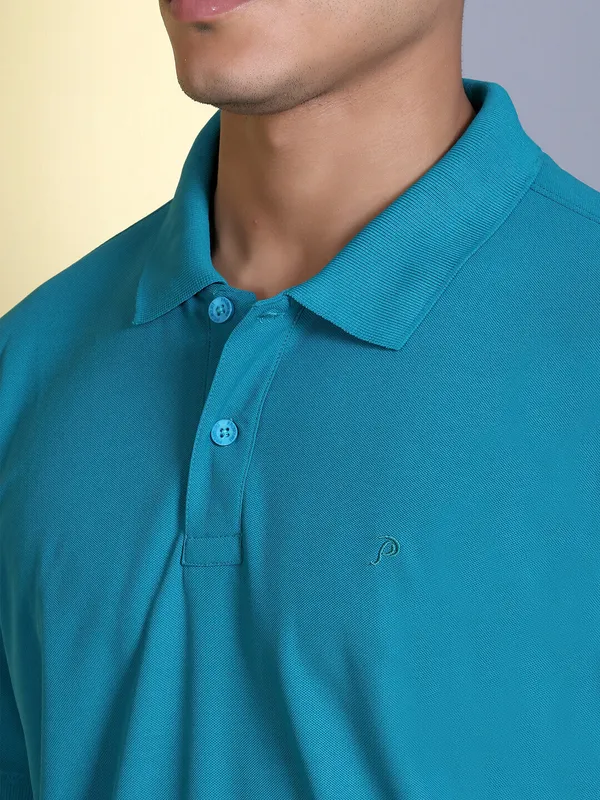 Dark_Blue_Polyester_Solid_T-Shirt_For_Men
