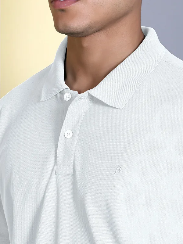 White_Polyester_Solid_T-Shirt_For_Men